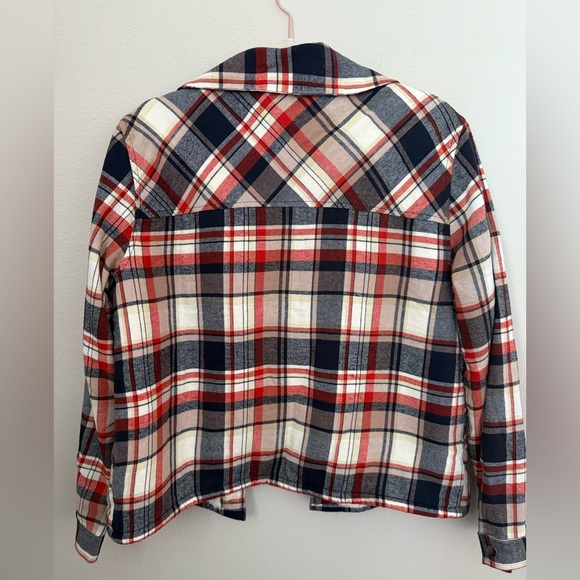 Lucky Brand Blue Orange Plaid Jacket with Cream Fleece Size M - Picture 6 of 6